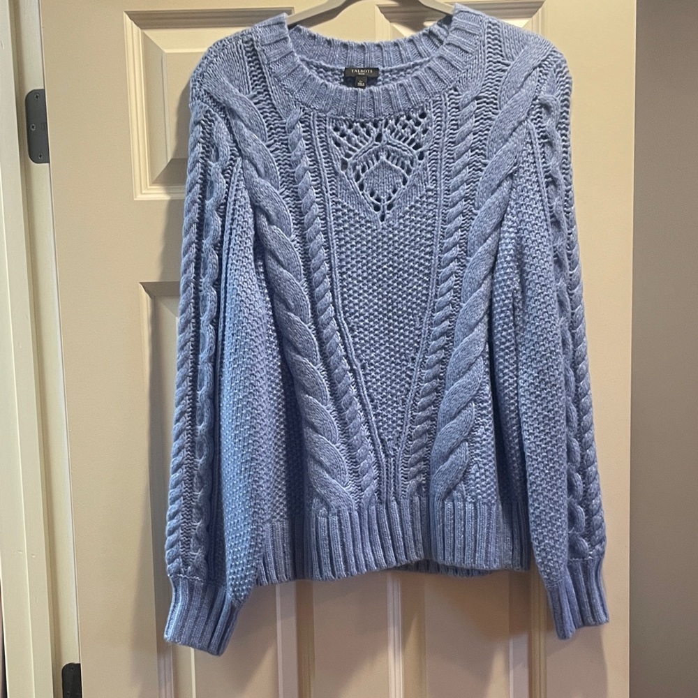 Talbots Sky Blue Textured Knit Sweater